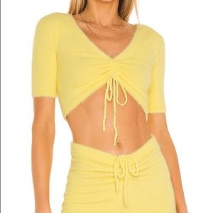 Majorelle Bobby Ruched Sweater Set in Light Yellow